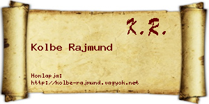 Kolbe Rajmund névjegykártya